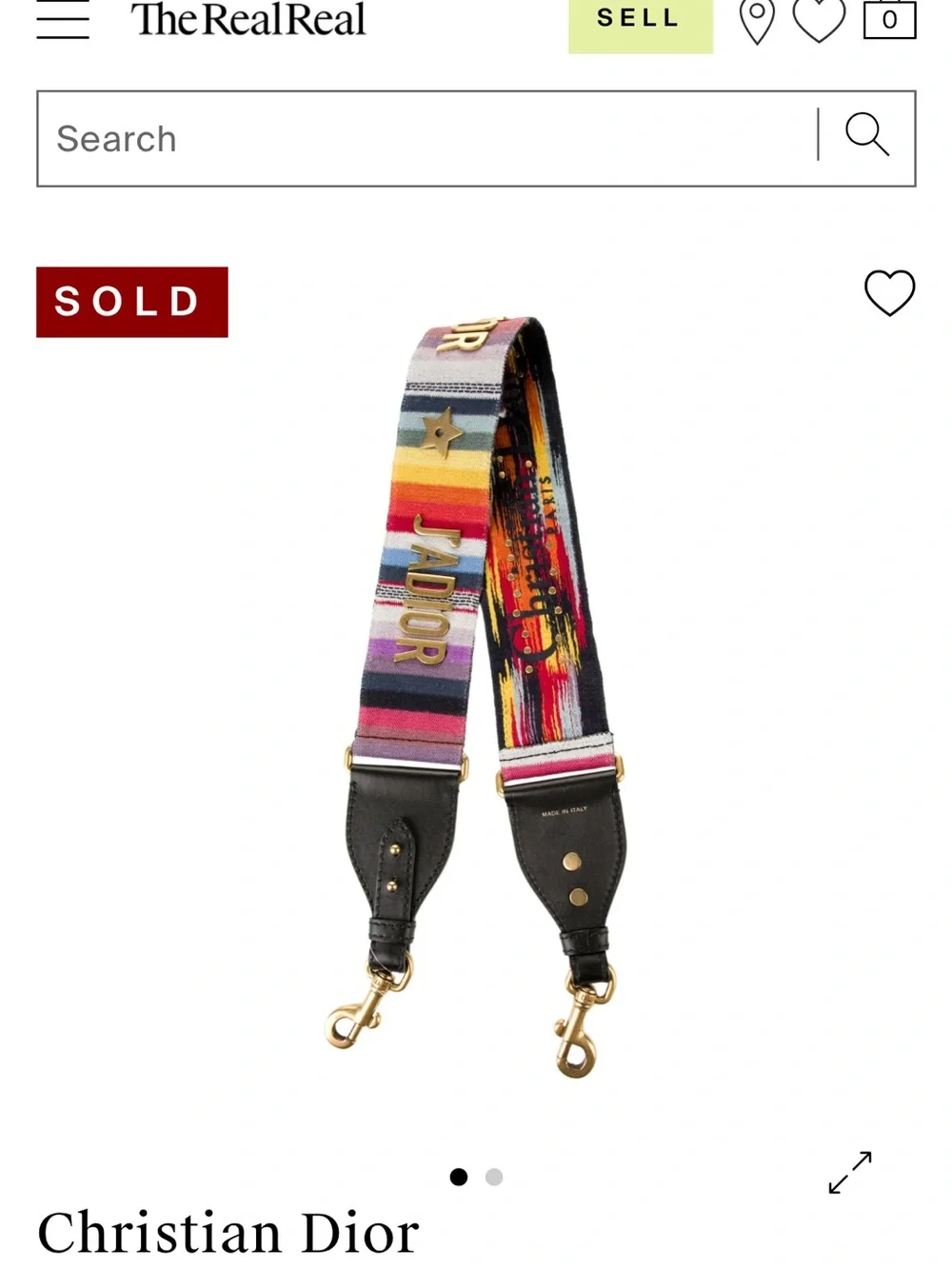 Dior Multicolor Strap with Gold Hardware and black leather